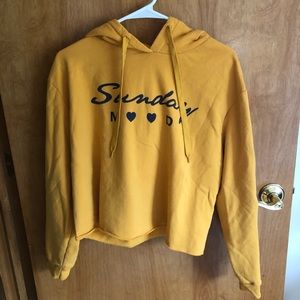 Yellow Cropped hoodie